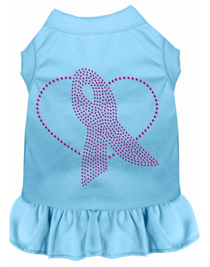 Pink Ribbon Rhinestone Dress Baby Blue 4X