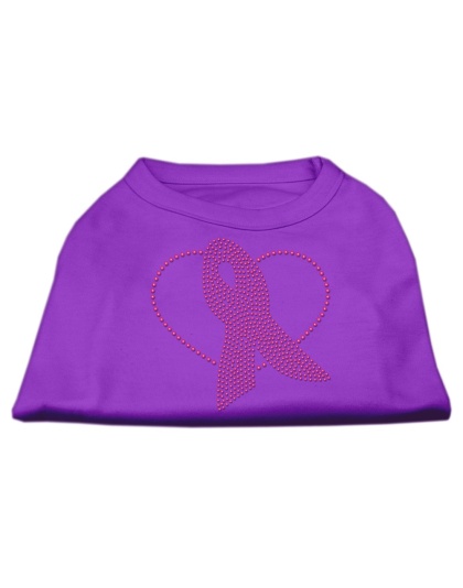 Pink Ribbon Rhinestone Shirts Purple L