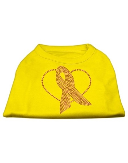 Pink Ribbon Rhinestone Shirts Yellow Lg