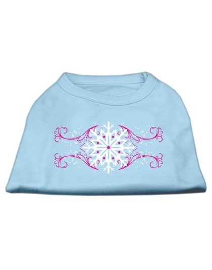 Pink Snowflake Swirls Screenprint Shirts Baby Blue L