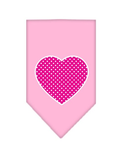 Pink Swiss Dot Heart Screen Print Bandana Light Pink Large