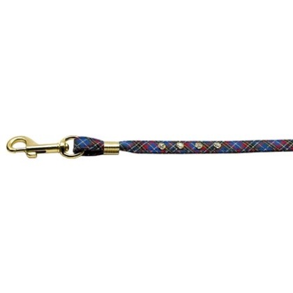 Plaid Leash Blue Clear Stones