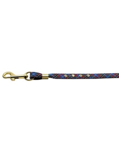 Plaid Leash Blue Clear Stones