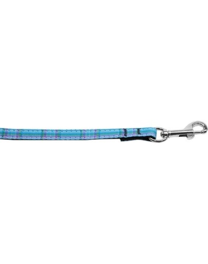 Plaid Nylon Collar Blue 3/8 wide 4ft Lsh