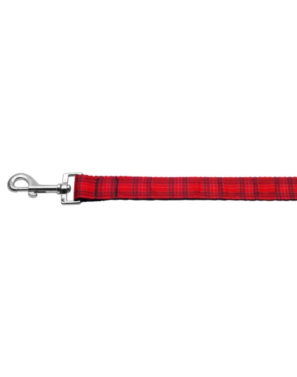 Plaid Nylon Collar Red 1 wide 4ft Lsh