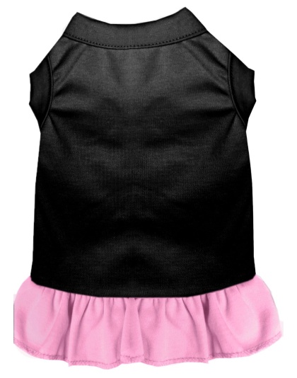 Plain Pet Dress Black with Light Pink Lg