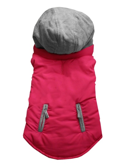 Plain Reversible Pet Coat Bright Pink Size Large