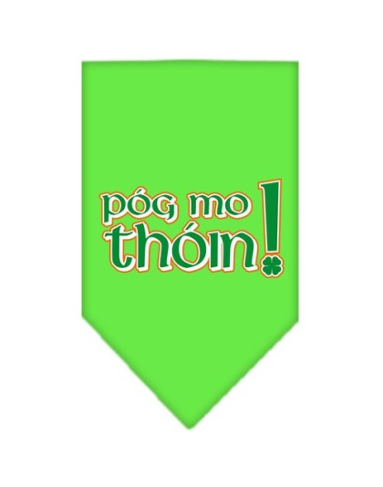 Pog Mo Thoin Screen Print Bandana Lime Green Large