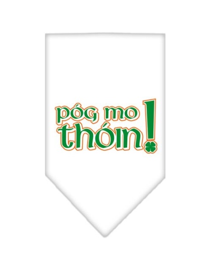 Pog Mo Thoin Screen Print Bandana White Large