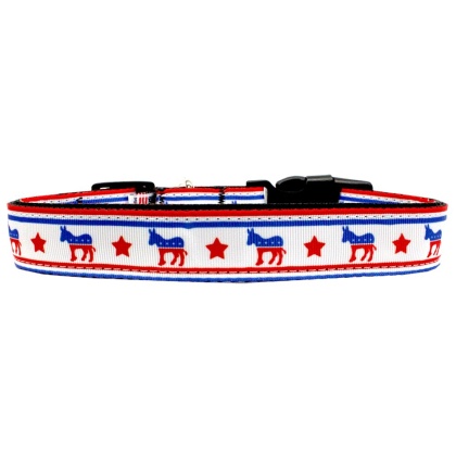 Political Nylon Democrat Dog Collar Large