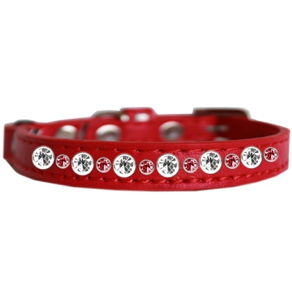 Posh Jeweled Cat Collar Red Size 10