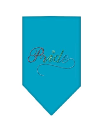 Pride Rhinestone Bandana Turquoise Large