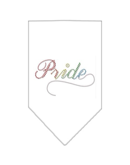 Pride Rhinestone Bandana White Large