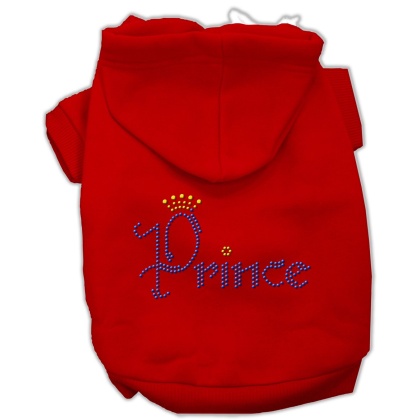 Prince Rhinestone Hoodies Red L