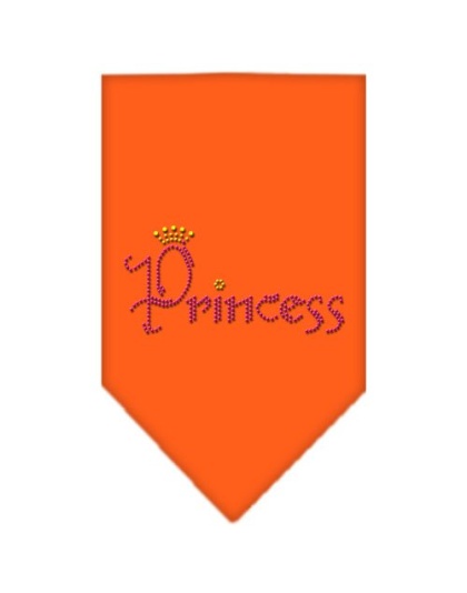 Princess Rhinestone Bandana Orange Large