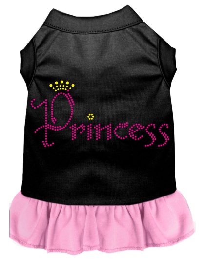 Princess Rhinestone Dress Black with Light Pink Lg