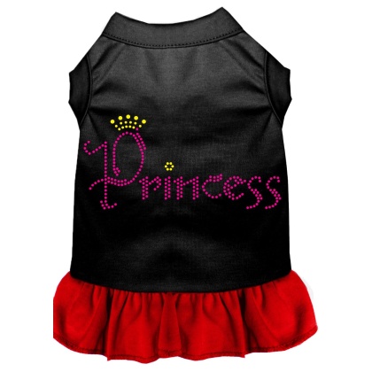 Princess Rhinestone Dress Black with Red Lg