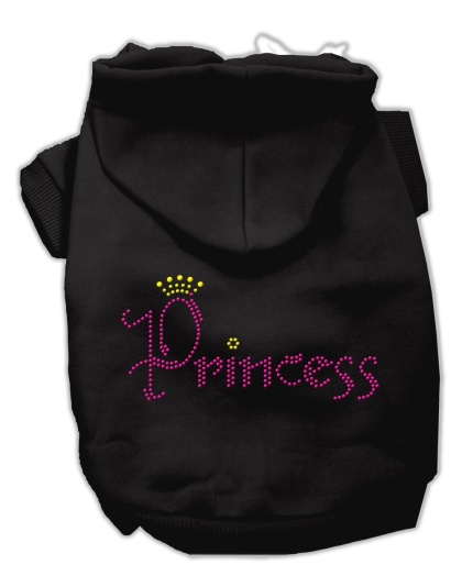 Princess Rhinestone Hoodies Black L