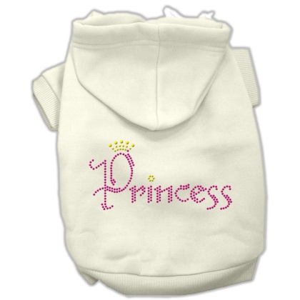 Princess Rhinestone Hoodies Cream L