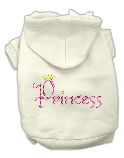 Princess Rhinestone Hoodies Cream L