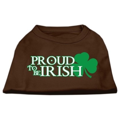 Proud to be Irish Screen Print Shirt Brown Lg