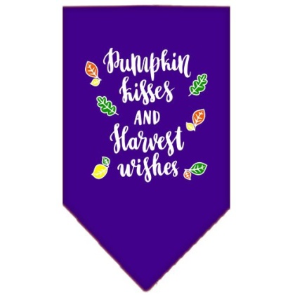 Pumpkin Kisses Screen Print Bandana Purple Large