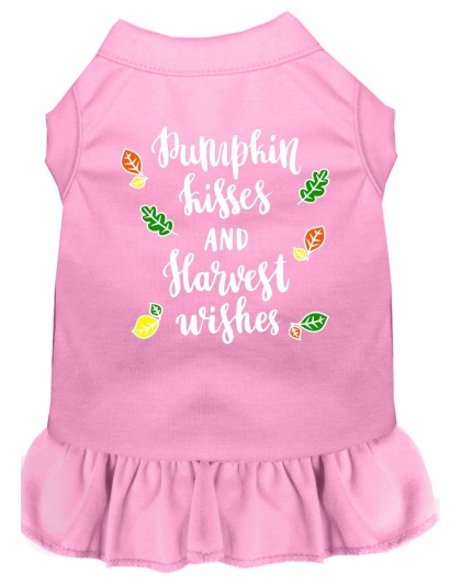 Pumpkin Kisses Screen Print Dog Dress Light Pink 4X (22)