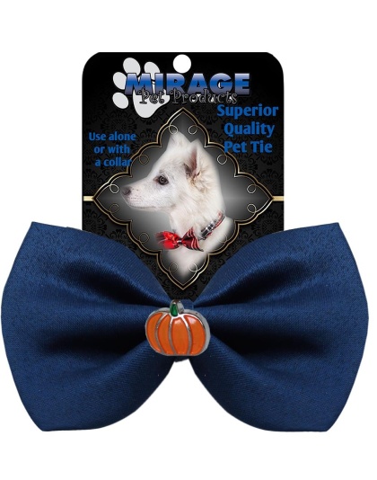 Pumpkin Widget Pet Bowtie Navy Blue