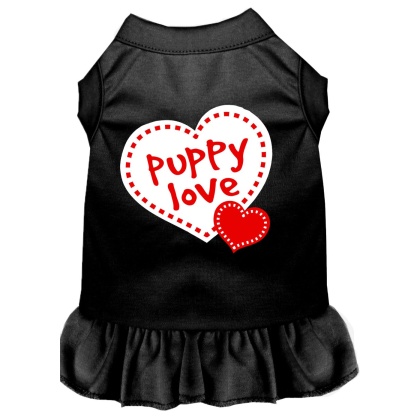 Puppy Love Screen Print Dress Black 4X (22)