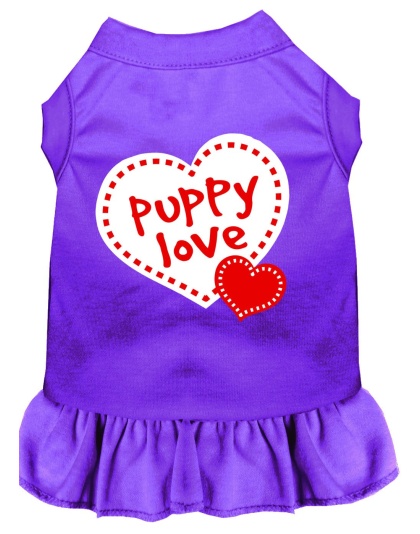 Puppy Love Screen Print Dress Purple 4X (22)