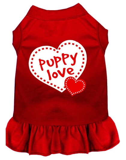 Puppy Love Screen Print Dress Red 4X (22)