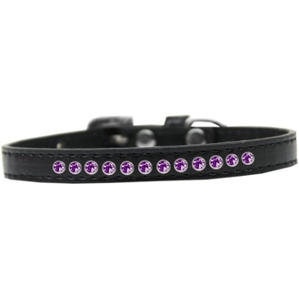 Purple Crystal Size 10 Black Puppy Collar