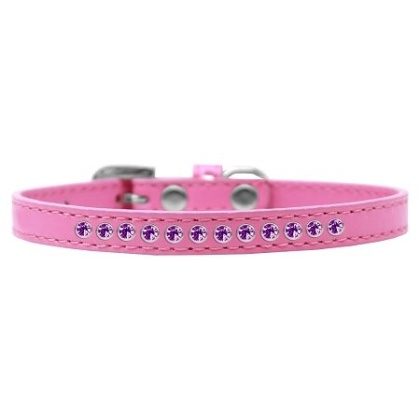 Purple Crystal Size 10 Bright Pink Puppy Collar