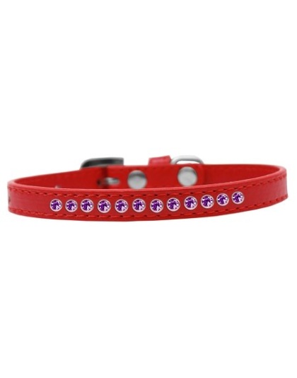 Purple Crystal Size 10 Red Puppy Collar