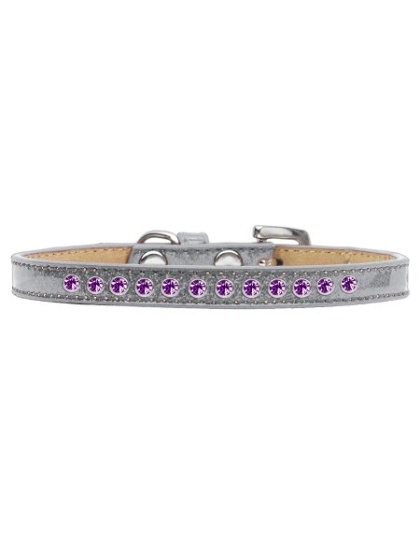Purple Crystal Size 10 Silver Puppy Ice Cream Collar