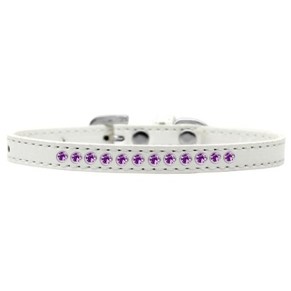 Purple Crystal Size 10 White Puppy Collar