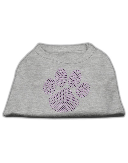 Purple Paw Rhinestud Shirts Grey L