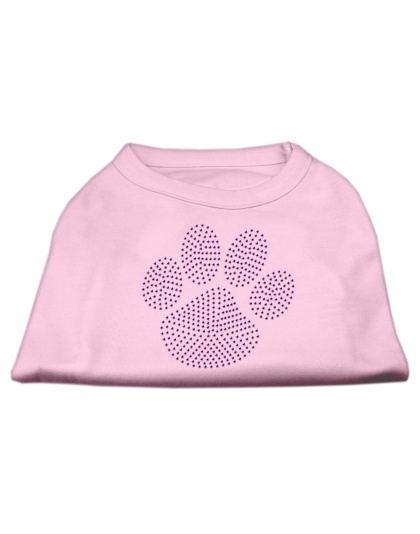 Purple Paw Rhinestud Shirts Light Pink L