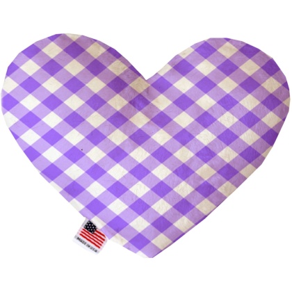 Purple Plaid 6 inch Canvas Heart Dog Toy