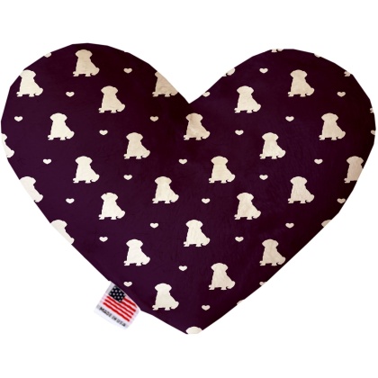 Purple Puppy Love 6 inch Canvas Heart Dog Toy