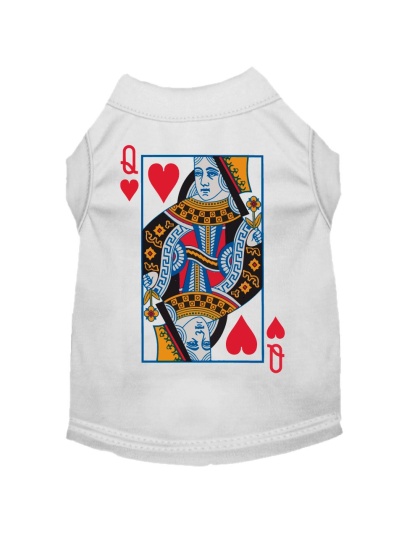 Queen of Hearts Costume Screen Print Dog Shirt White Size XS