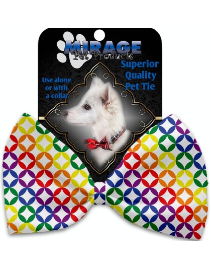 Rainbow Bright Diamonds Pet Bow Tie