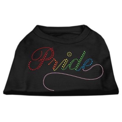 Rainbow Pride Rhinestone Shirts Black L