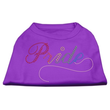 Rainbow Pride Rhinestone Shirts Purple L