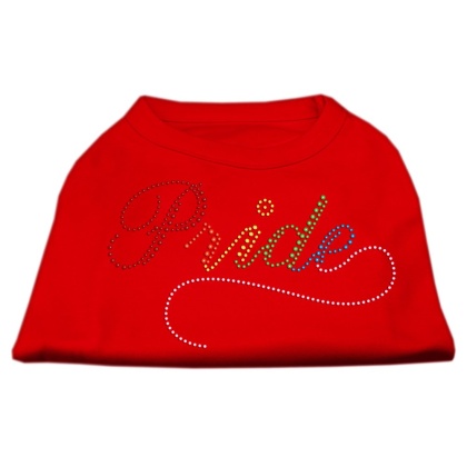 Rainbow Pride Rhinestone Shirts Red L