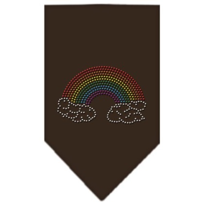 Rainbow Rhinestone Bandana Cocoa Large