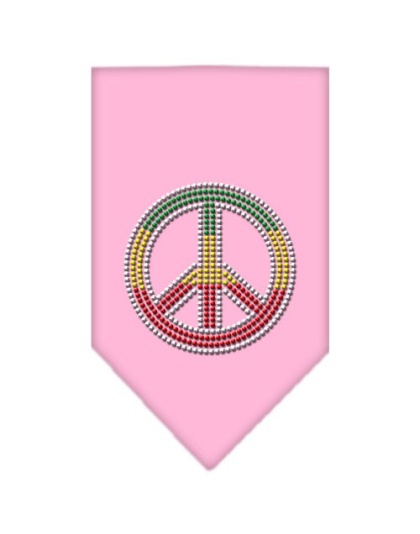 Rasta Peace Rhinestone Bandana Light Pink Large