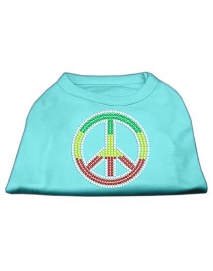 Rasta Peace Sign Shirts Aqua L