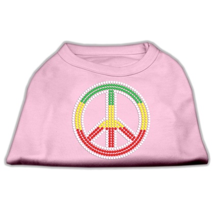 Rasta Peace Sign Shirts Light Pink L