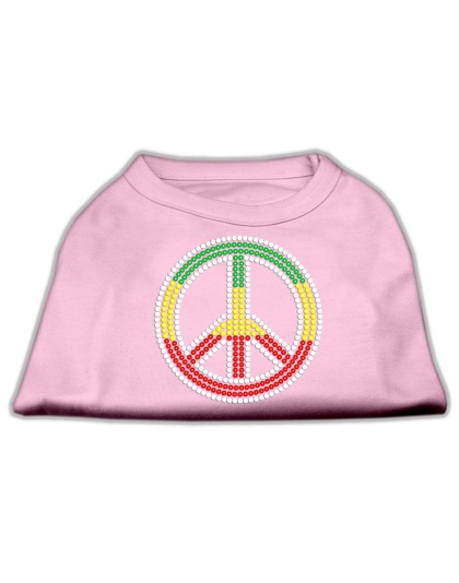 Rasta Peace Sign Shirts Light Pink L